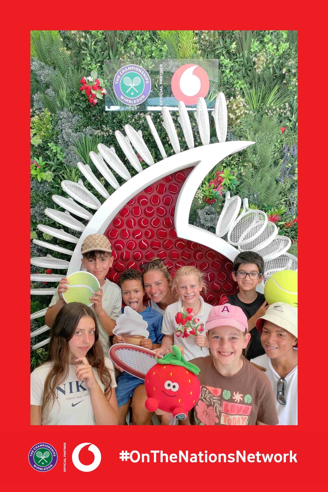 Junior tennis players visiting the Wimbledon Championships